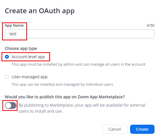 create oauth app