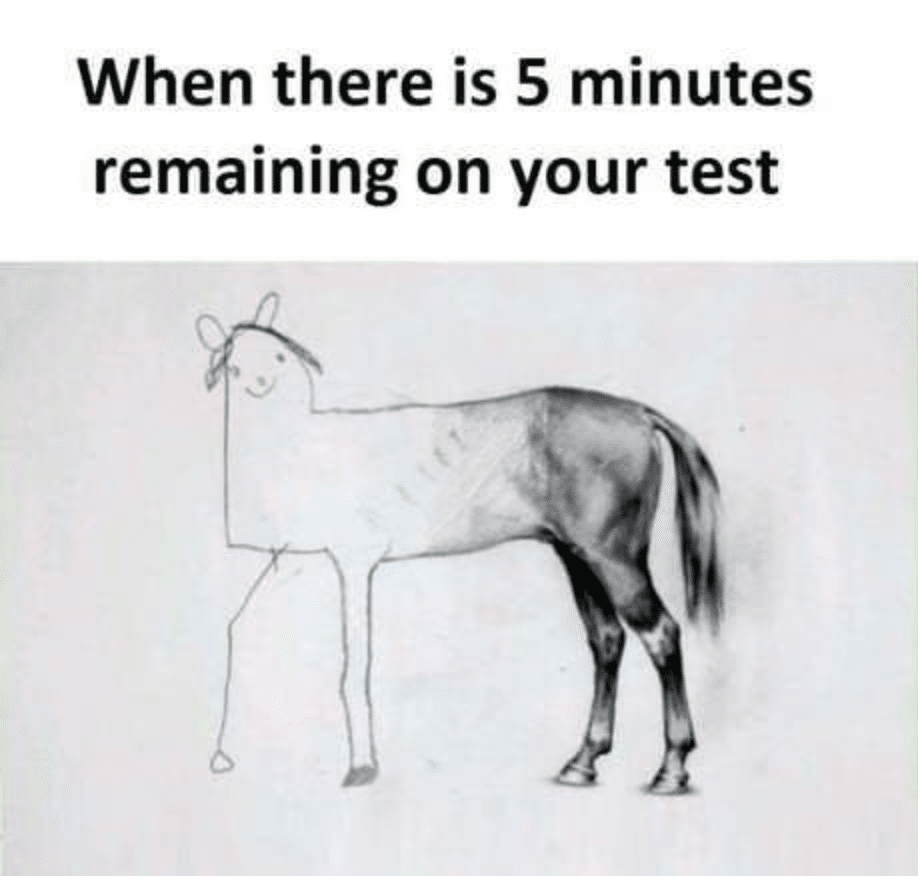 When there is 5 minutes remaining on your test meme