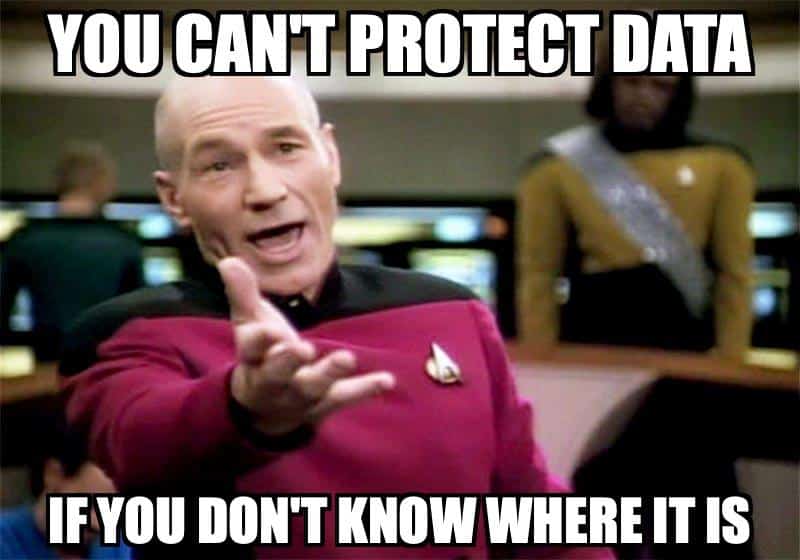 You can't protect data if you don't know where it is meme