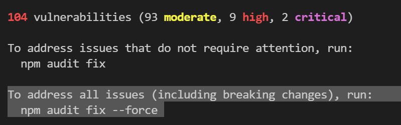 npm audit fix